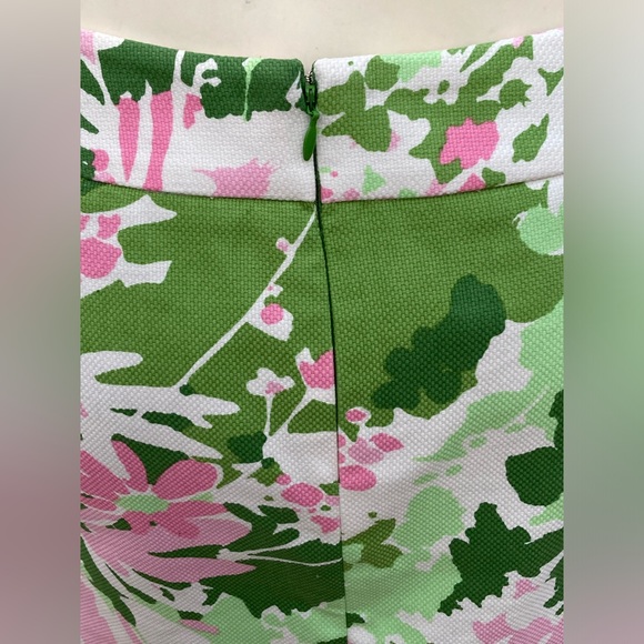TALBOTS Multicolor Pink, Green & White Floral Canvas A-Line Midi Length Skirt, 8 - Picture 10 of 16